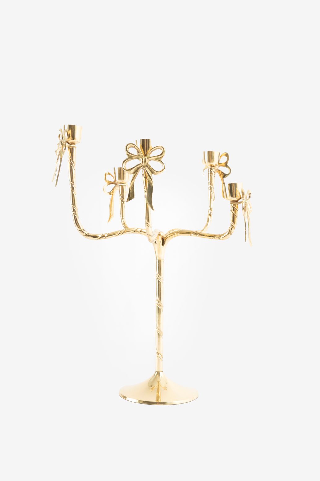 Goudkleurige kandelaar met strikjes