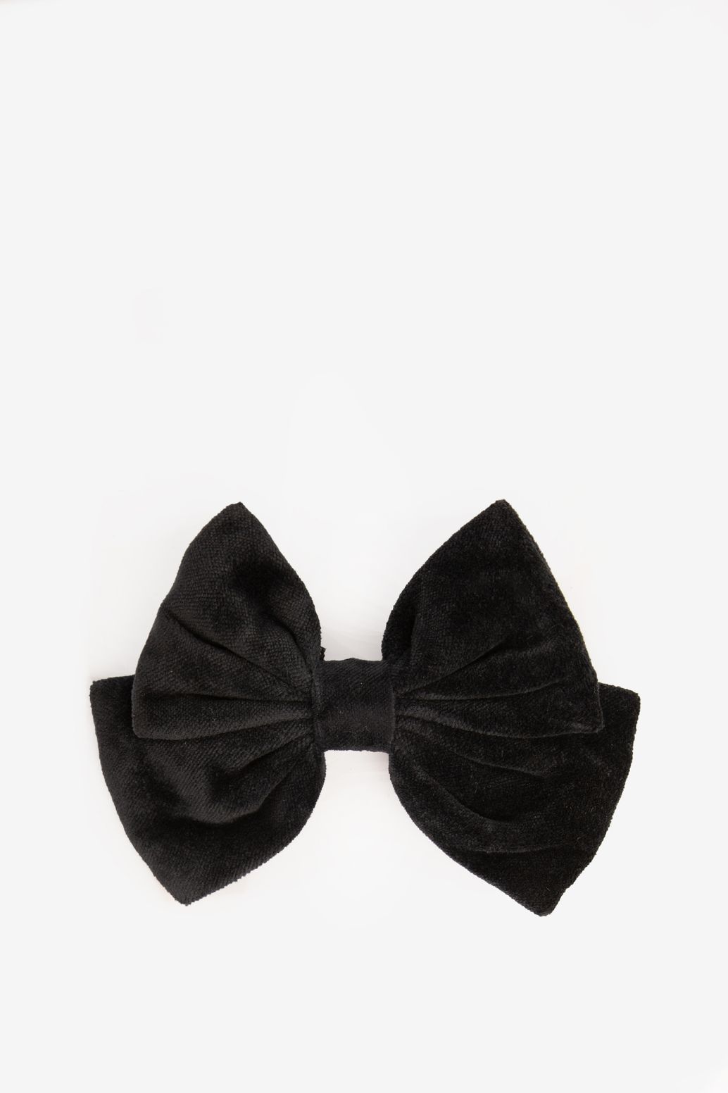 Zwarte velvet haarclip met strik