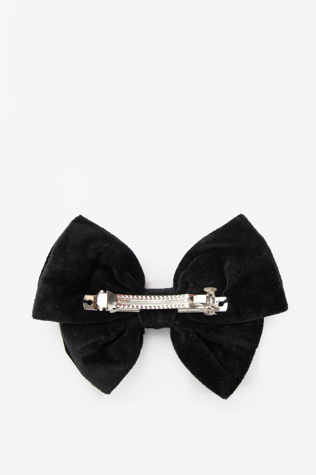 Zwarte velvet haarclip met strik