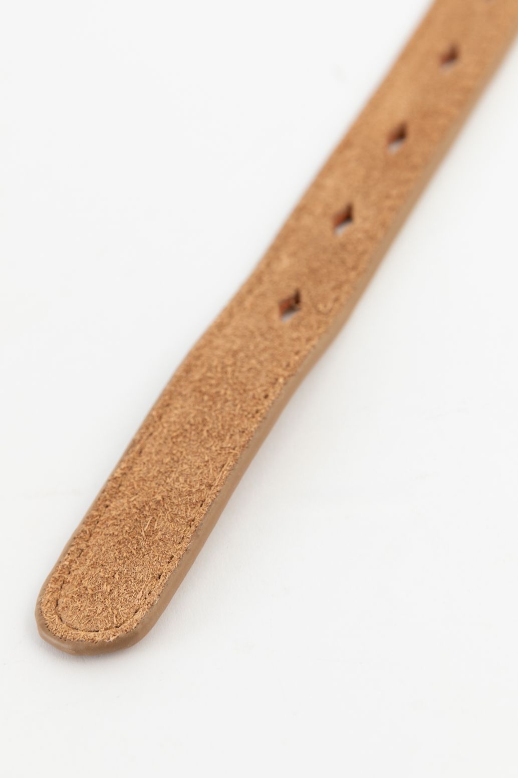 Bruine suède riem met goudkleurige gesp