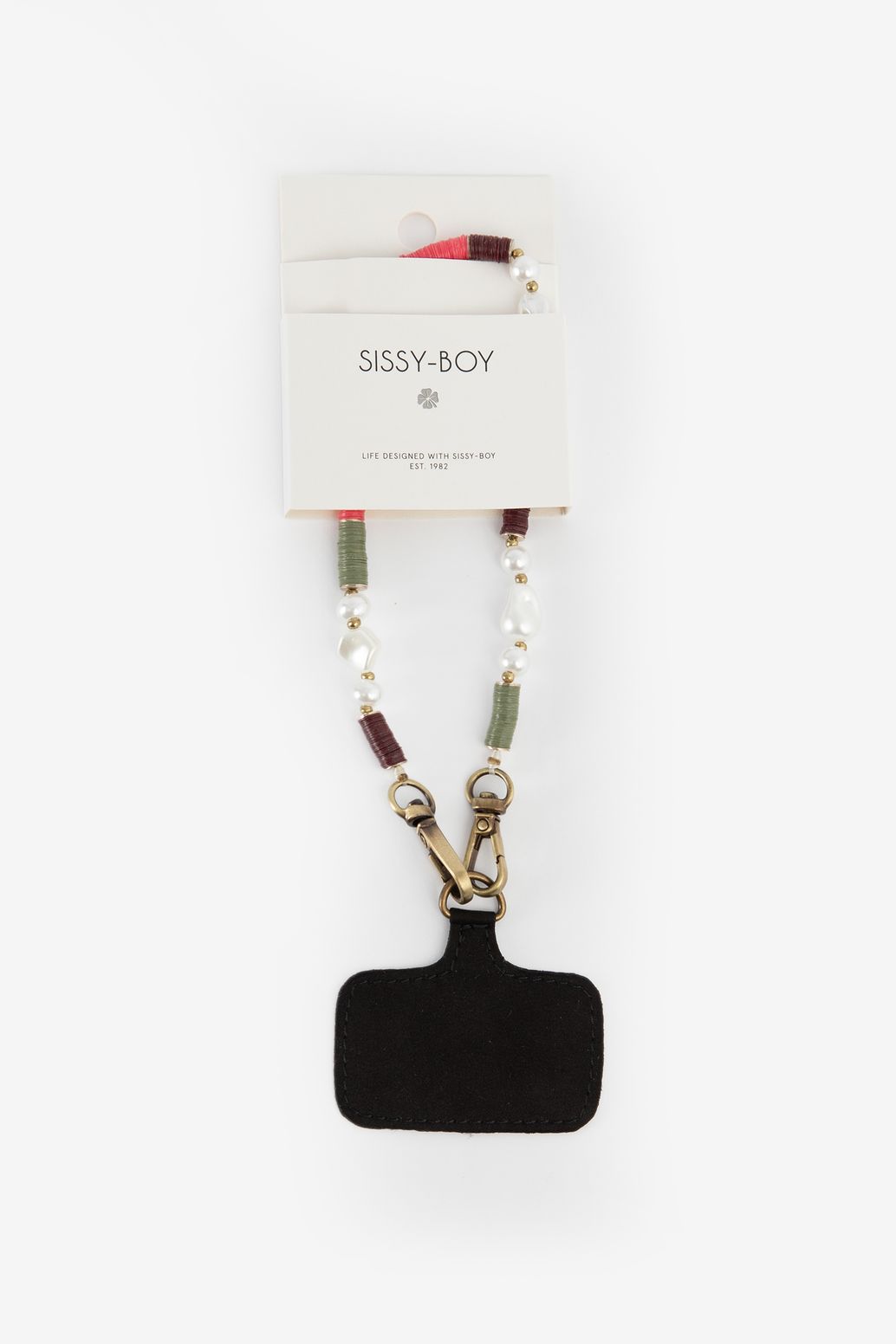 Mulitcolour telefoonkoord met parels