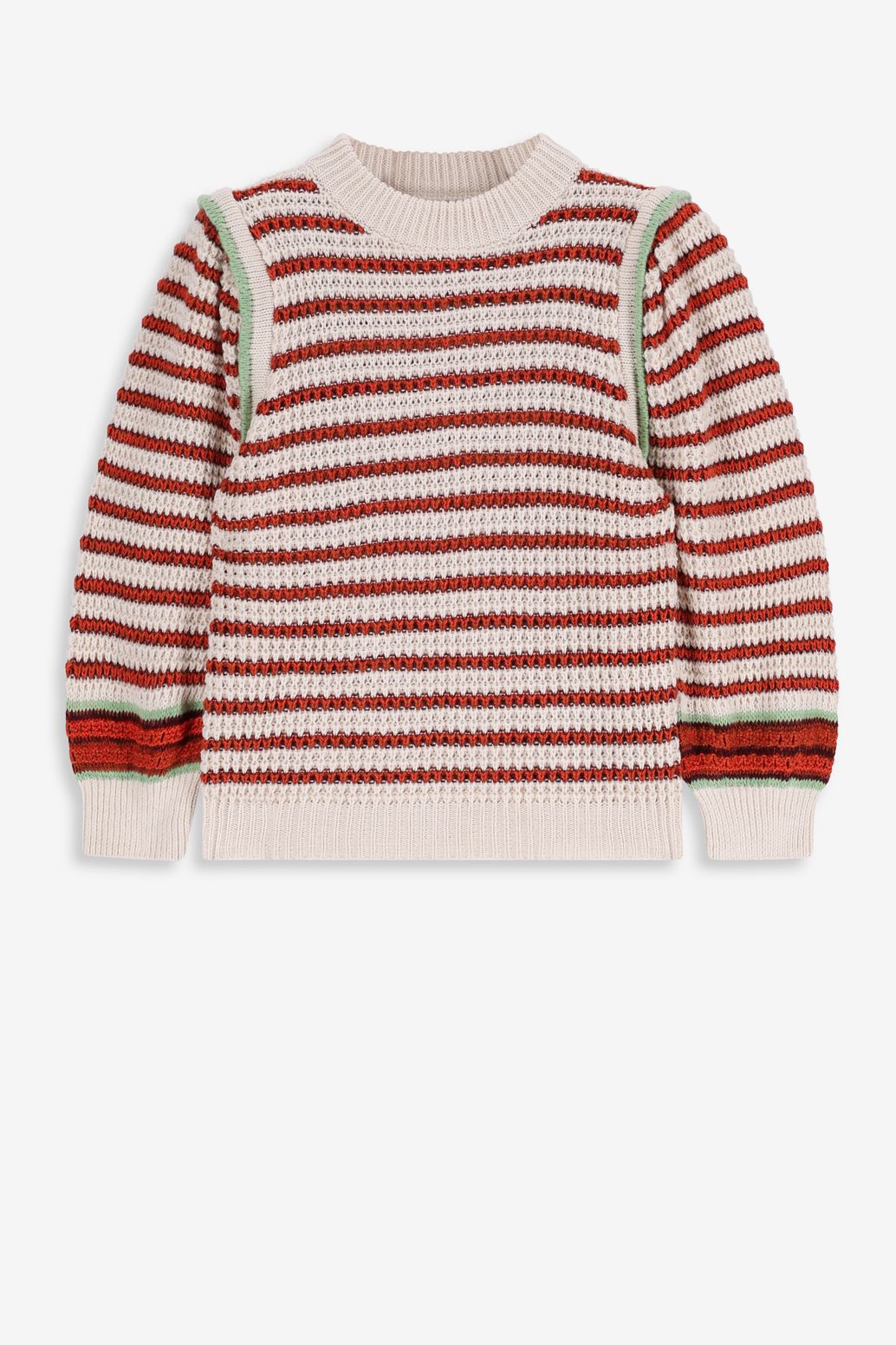 Gemusterter Pullover - weiß