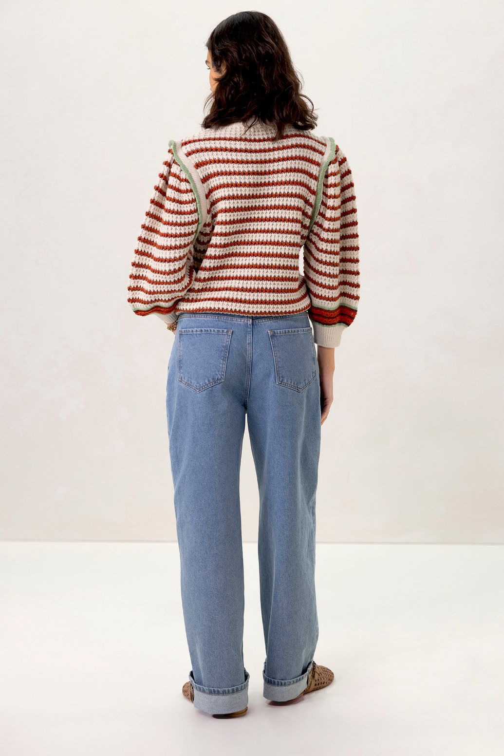 Gemusterter Pullover - weiß