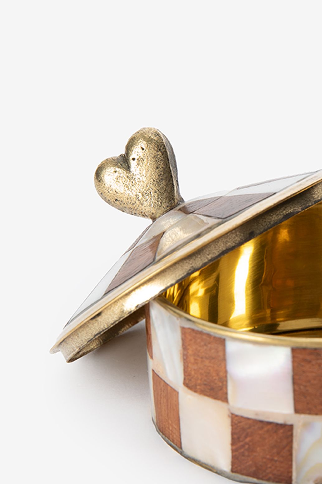 Boîte en laiton à carreaux - marron clair