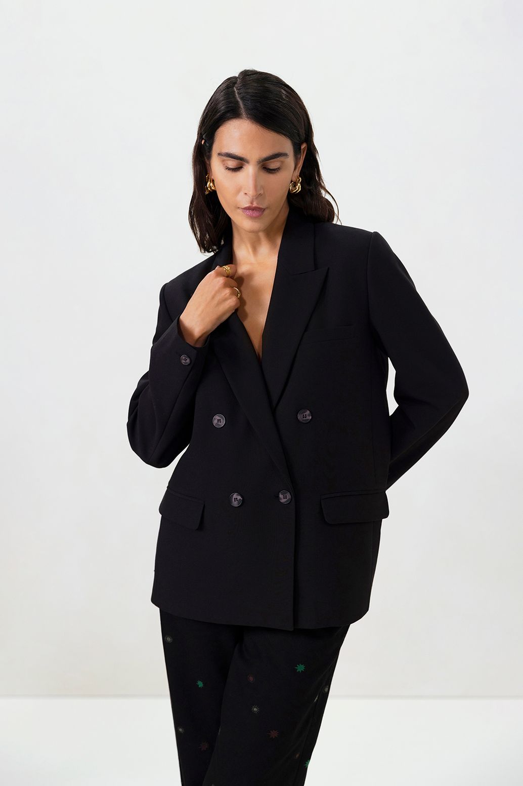 Zwarte high waist straight leg jeans met embroidery