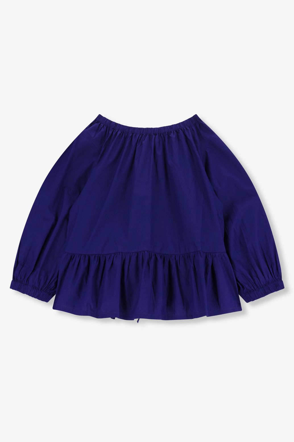 Donkerblauwe top met ruffle