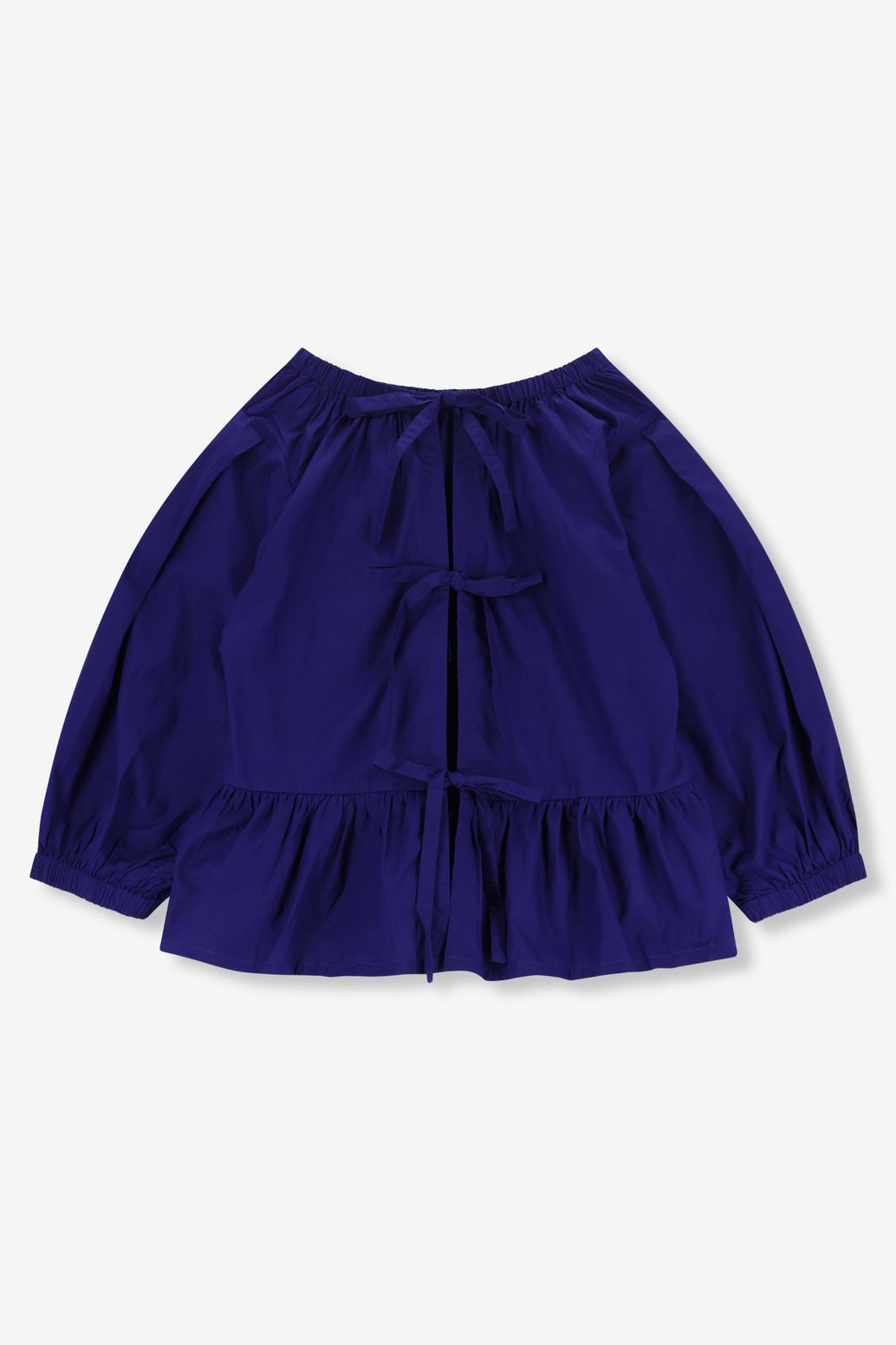 Donkerblauwe top met ruffle