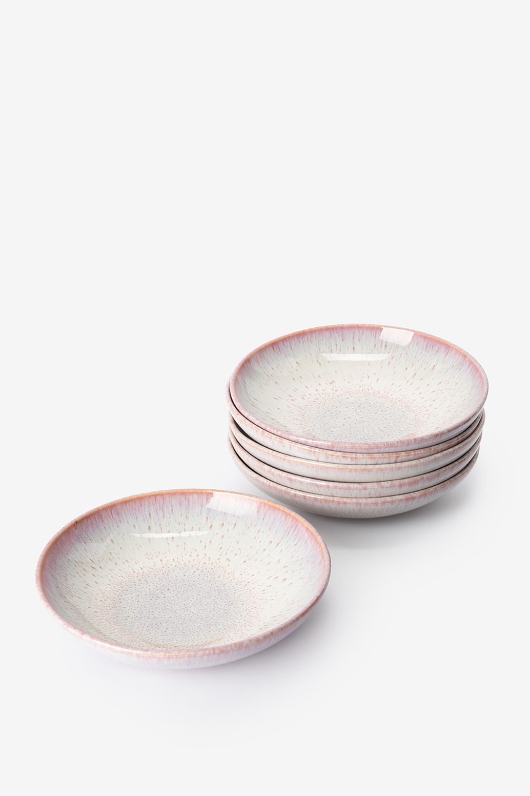 Assiettes à pâtes en émail réactif - rose