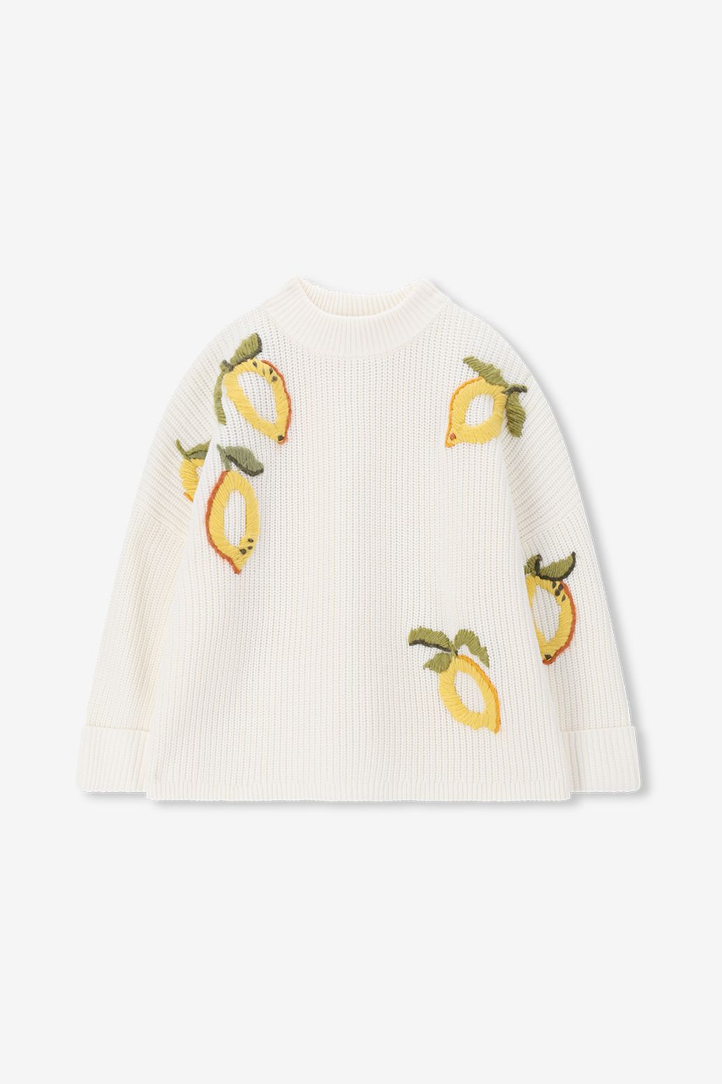 Witte gebreide trui met embroidery