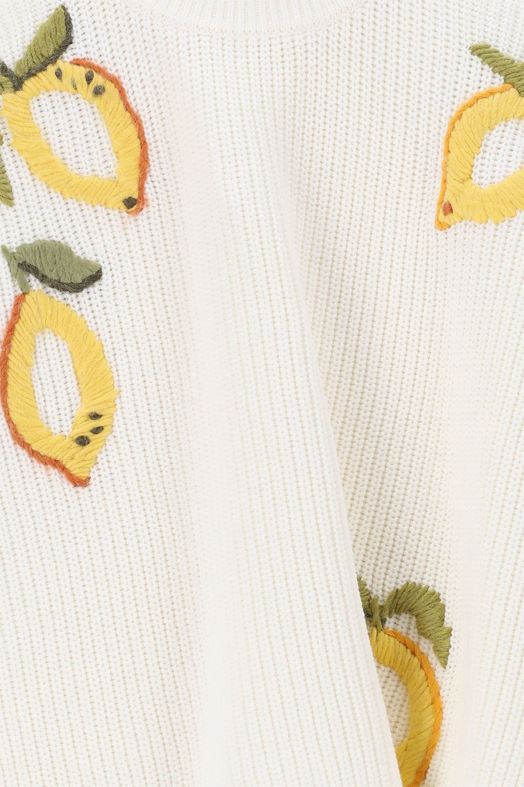 Witte gebreide trui met embroidery