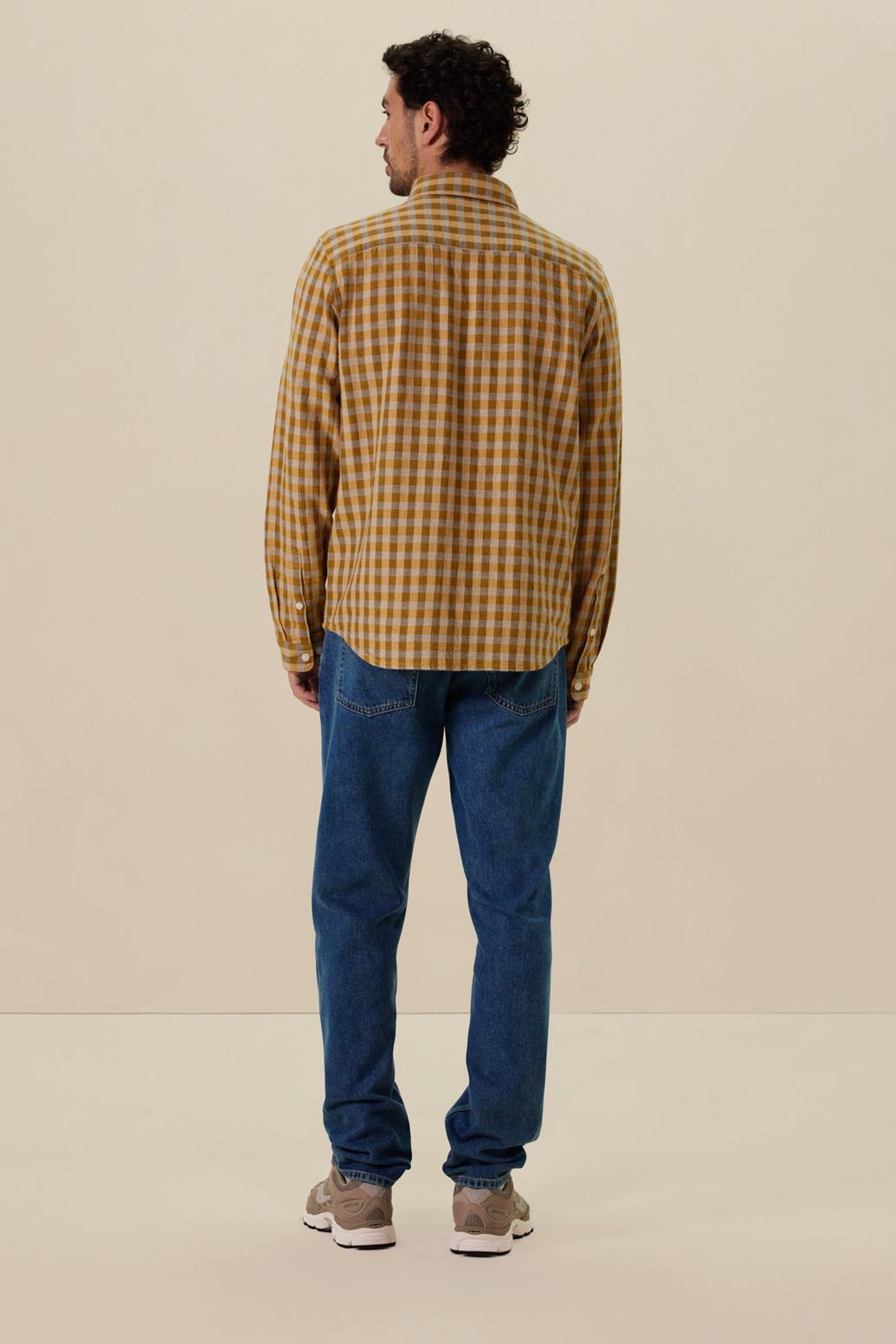 Kariertes Hemd - ockergelb