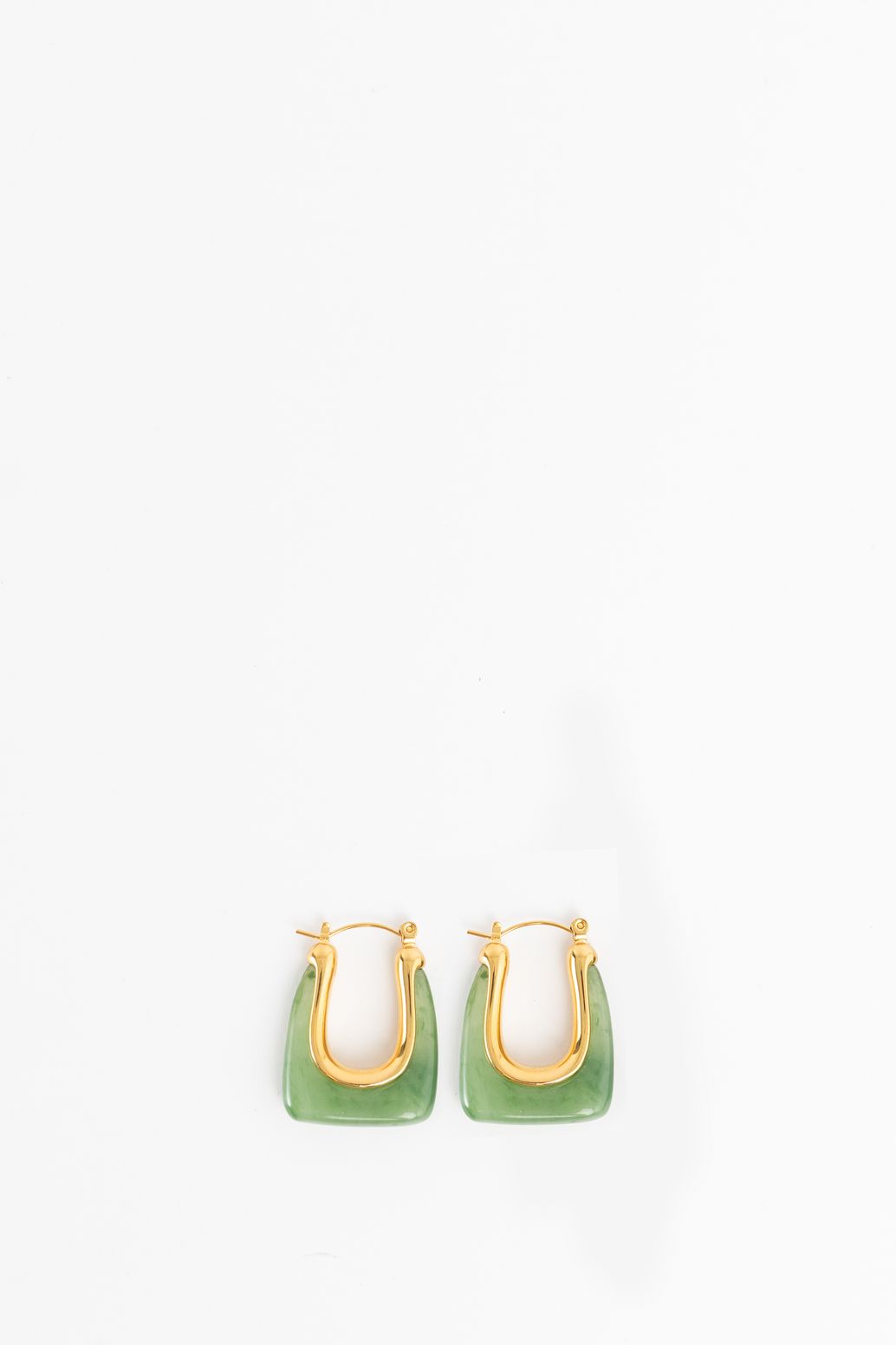 Ovale Resin-Ohrringe - grün