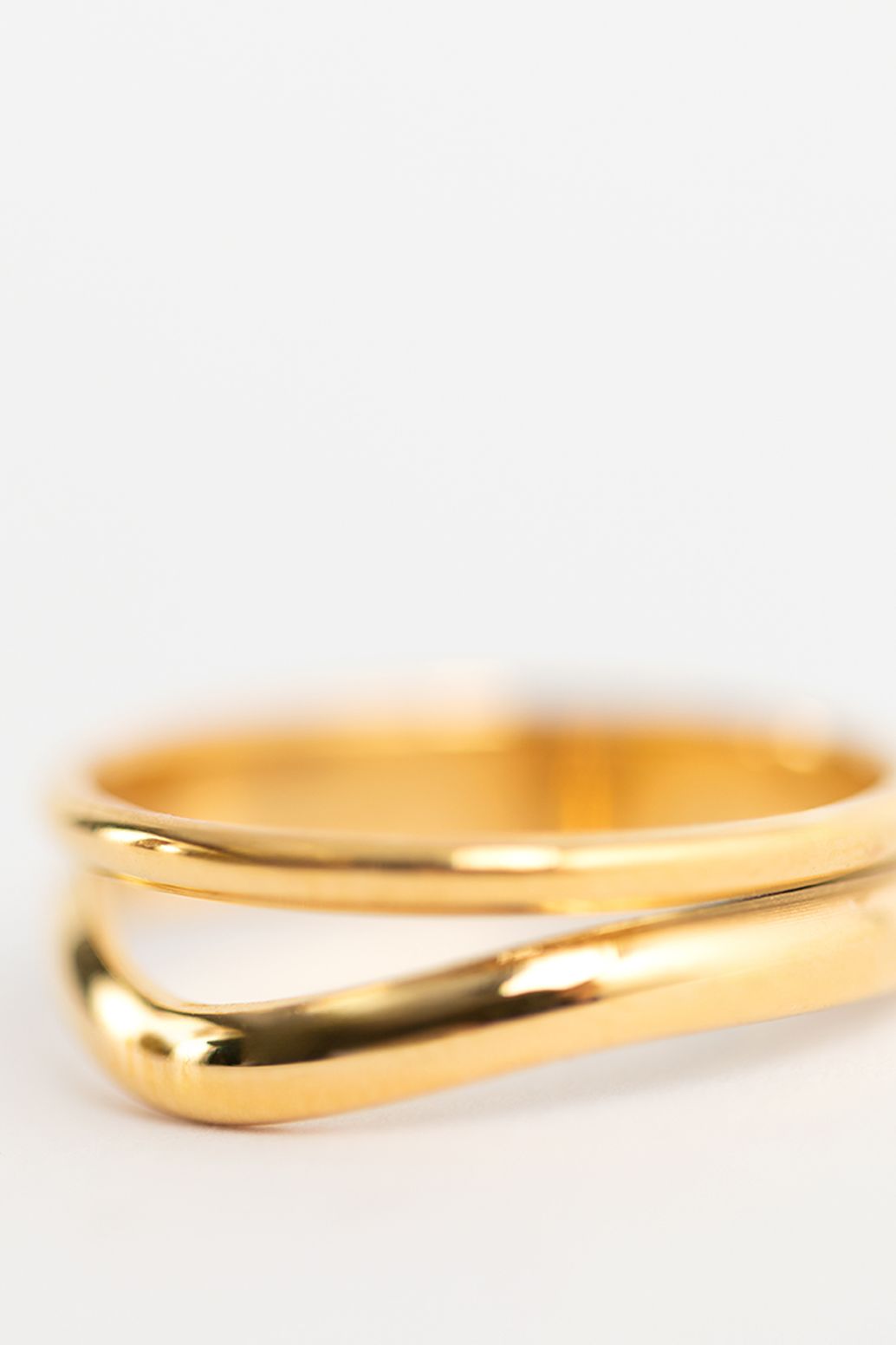 Gold plated dubbele ring