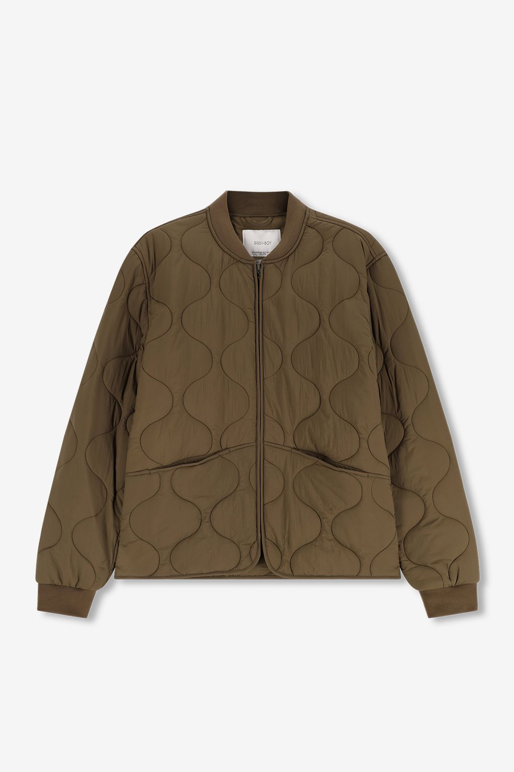 Donkergroene quilted jas