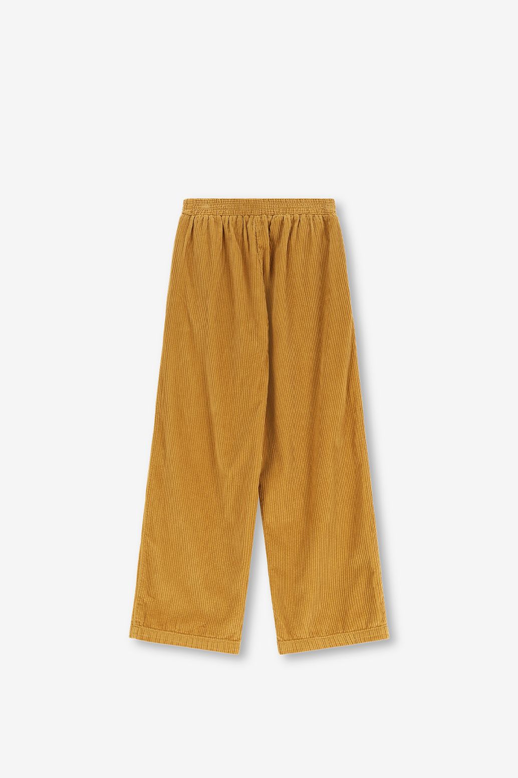 Pantalon jambes larges en velours côtelé - jaune foncé