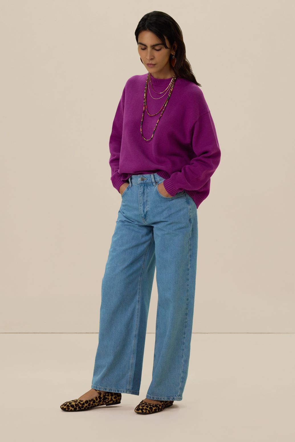 Strickpullover - lila