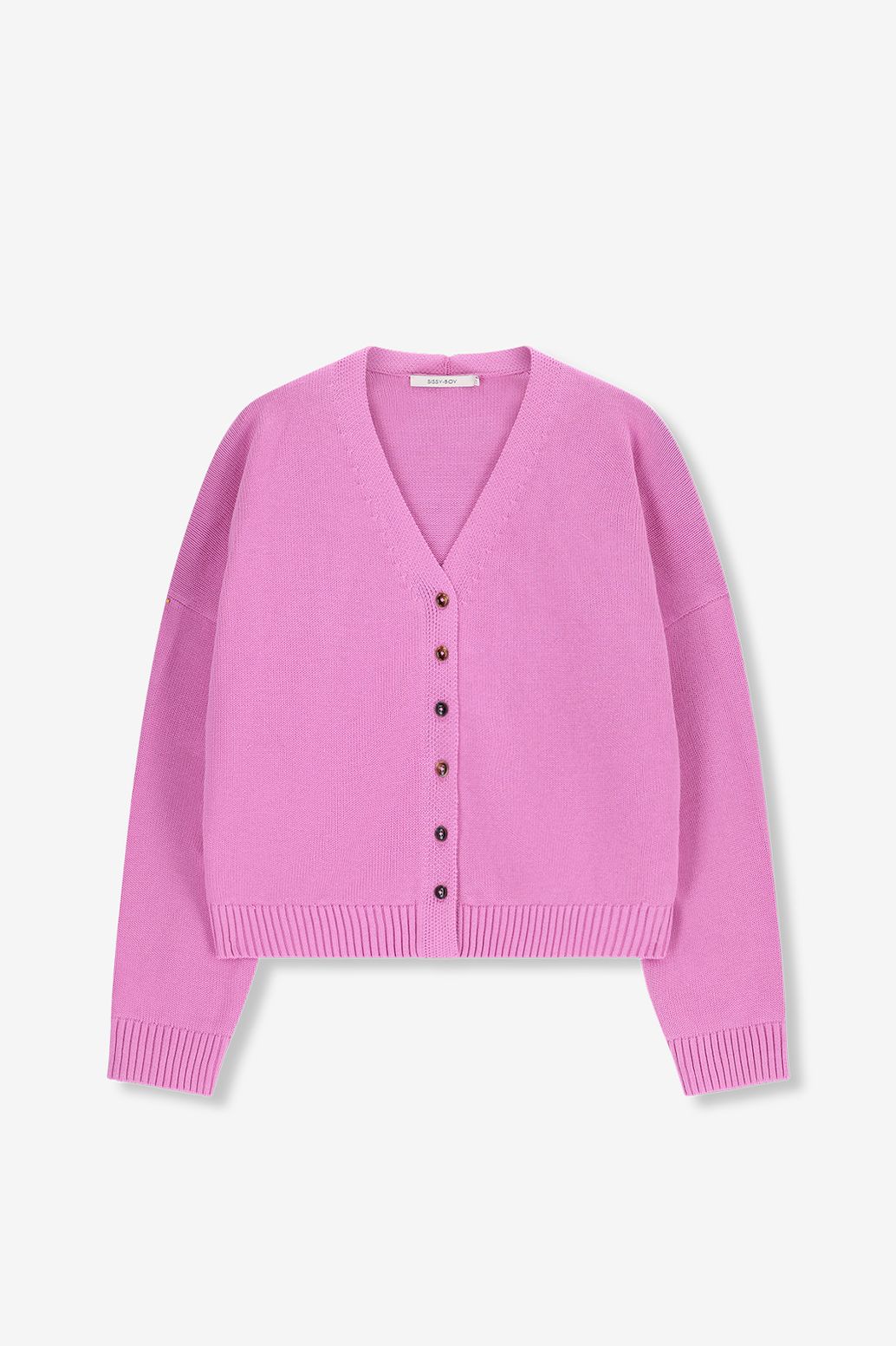 Strickjacke mit V-Ausschnitt - rosa