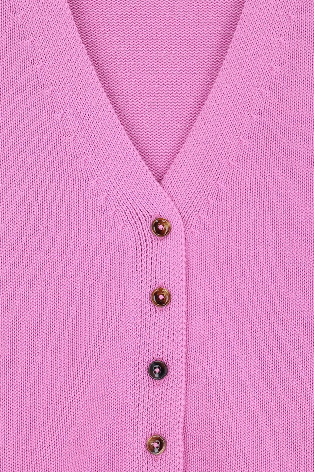 Strickjacke mit V-Ausschnitt - rosa