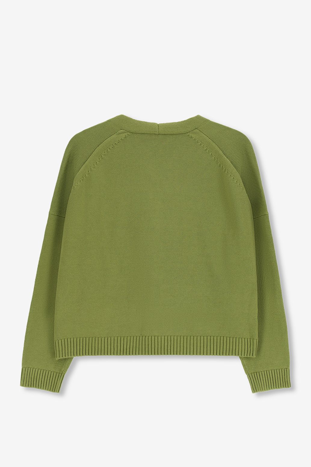 Strickjacke mit V-Ausschnitt - grün