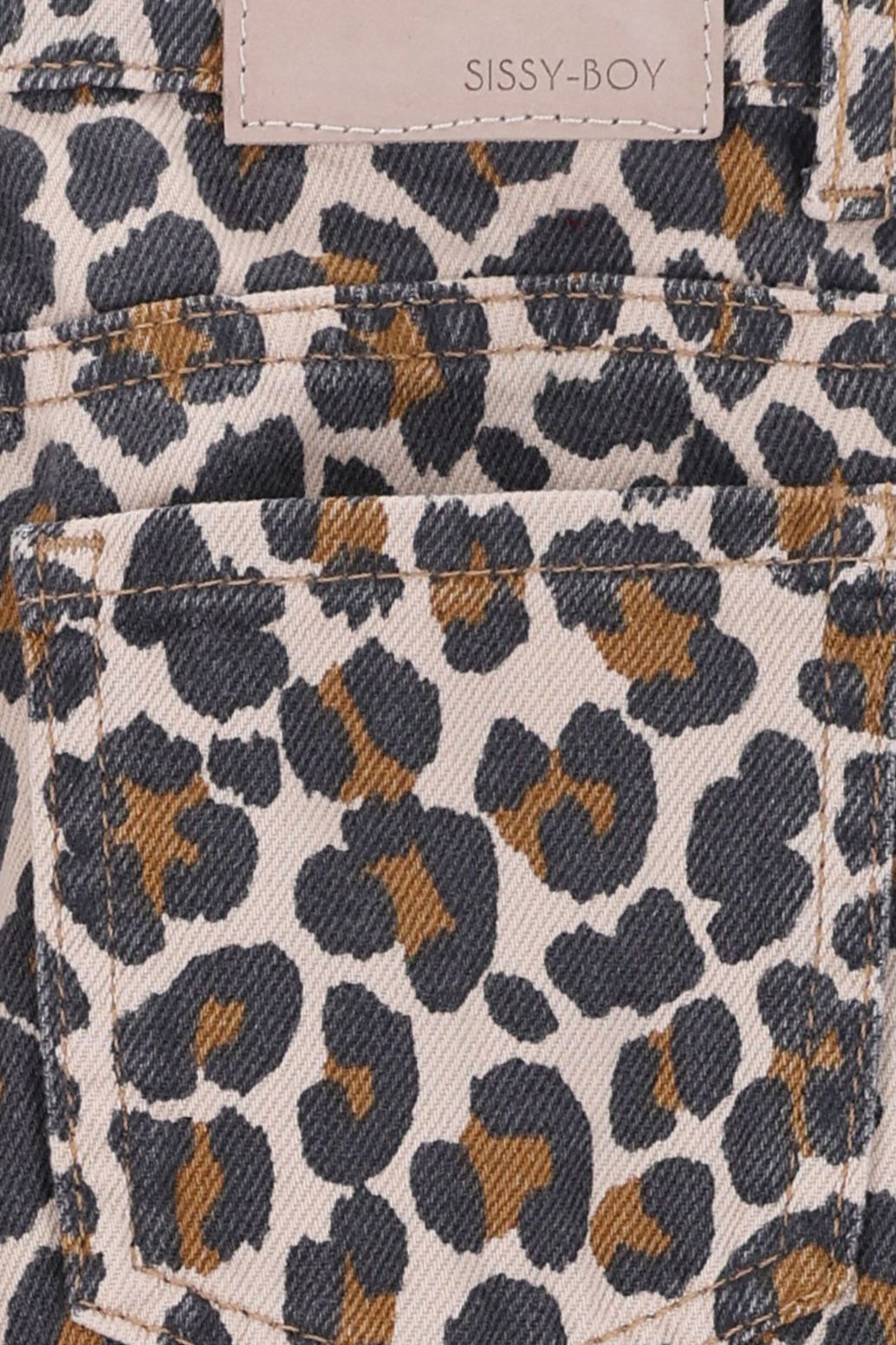 Jeans mit geradem Schnitt und Leoprint - braun