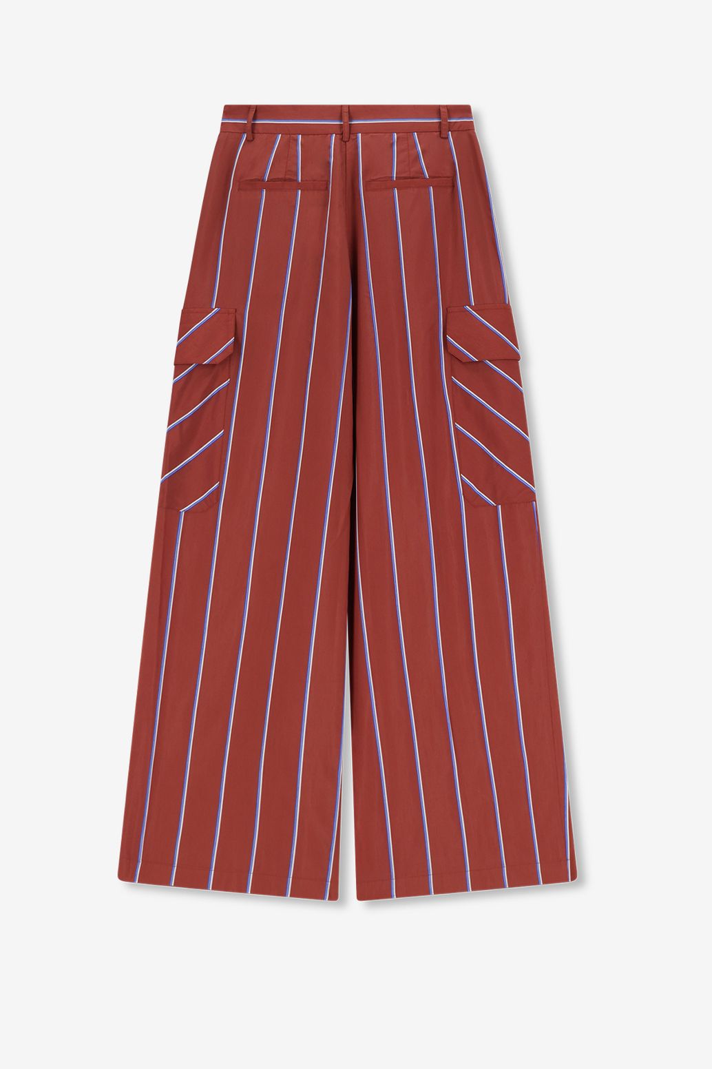 Bruine gestreepte high waist wide leg broek