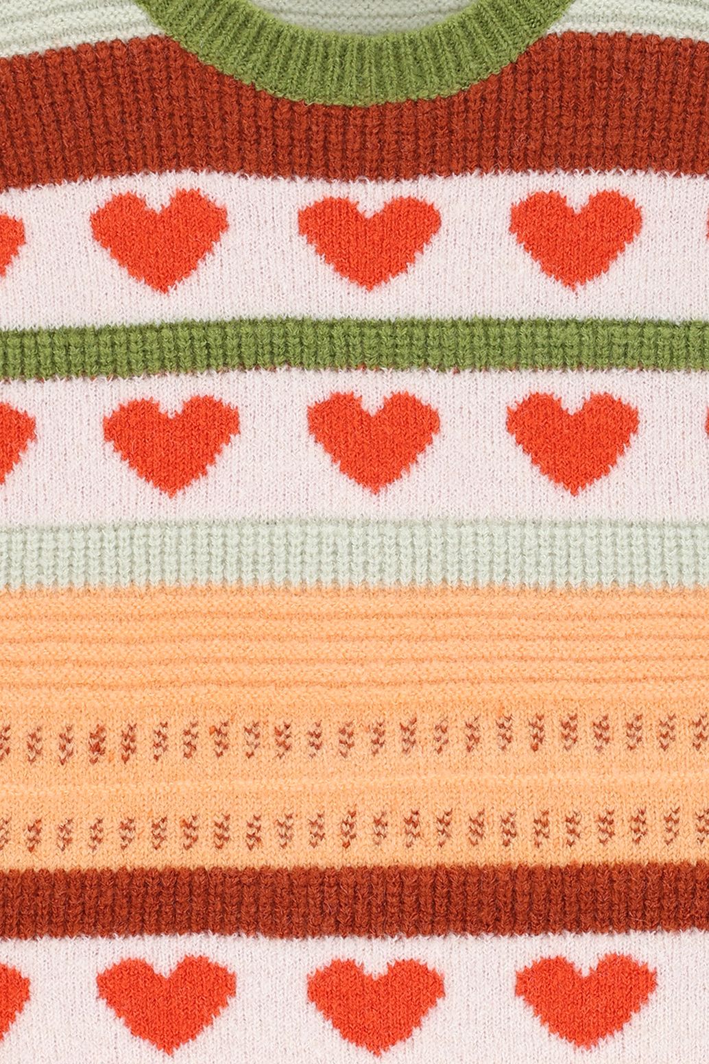 Pullunder mit Jacquard-Herzmuster - mehrfarbig