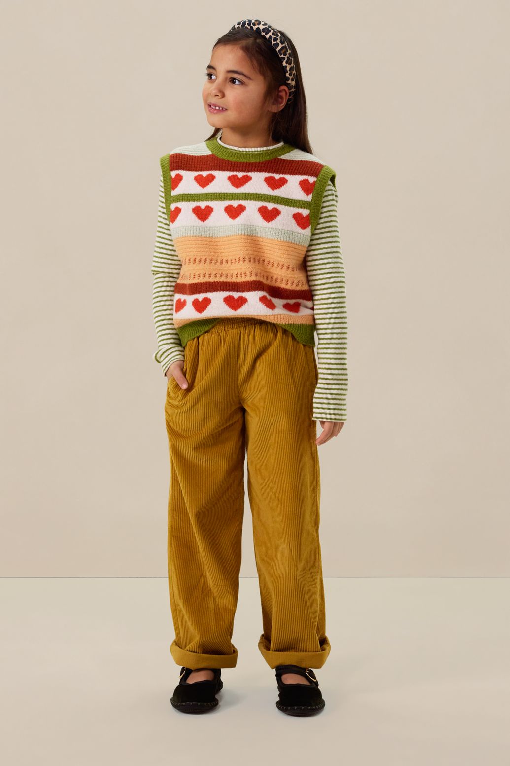 Pullunder mit Jacquard-Herzmuster - mehrfarbig