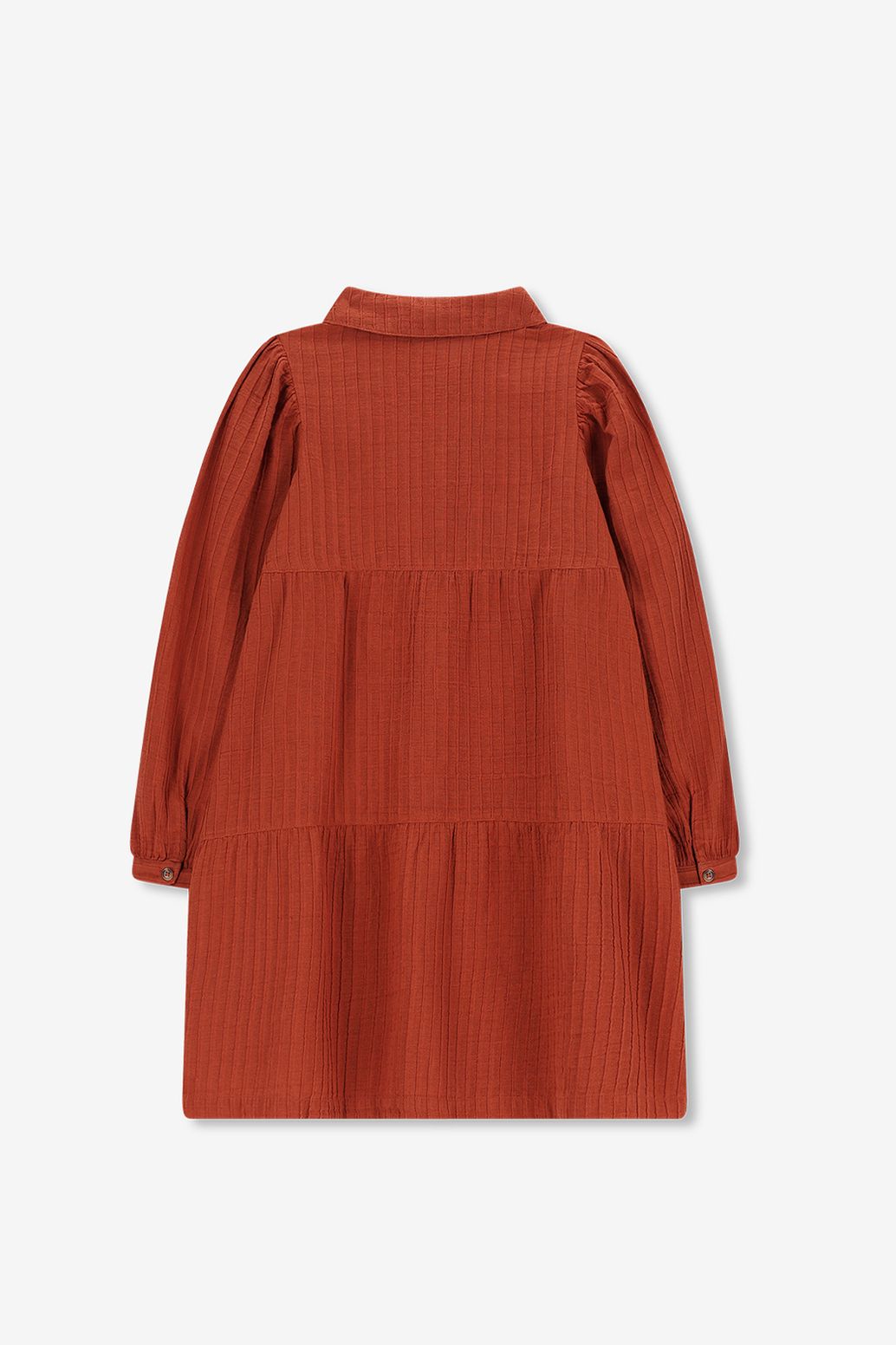 Robe à volants - marron-rouge