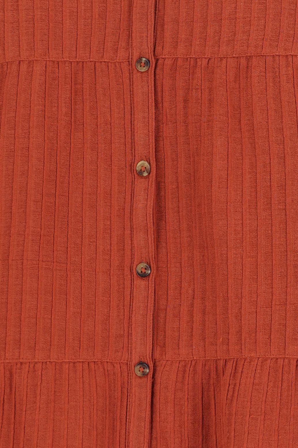 Robe à volants - marron-rouge