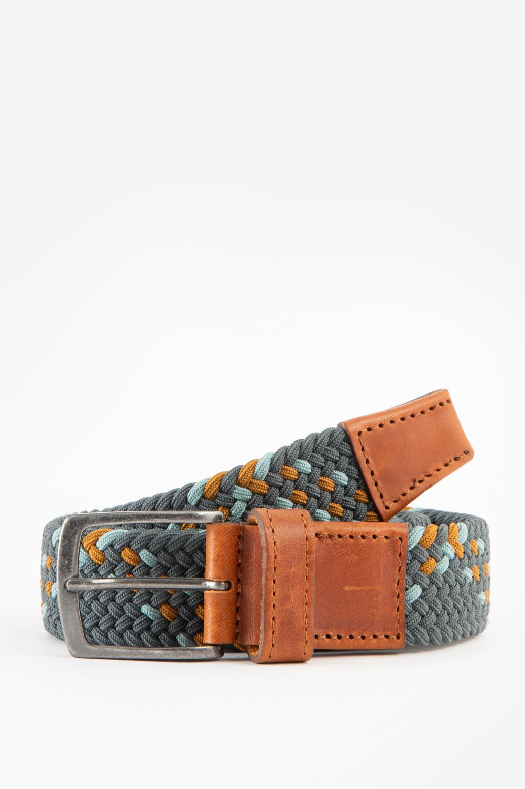 Blauwe gevlochten riem