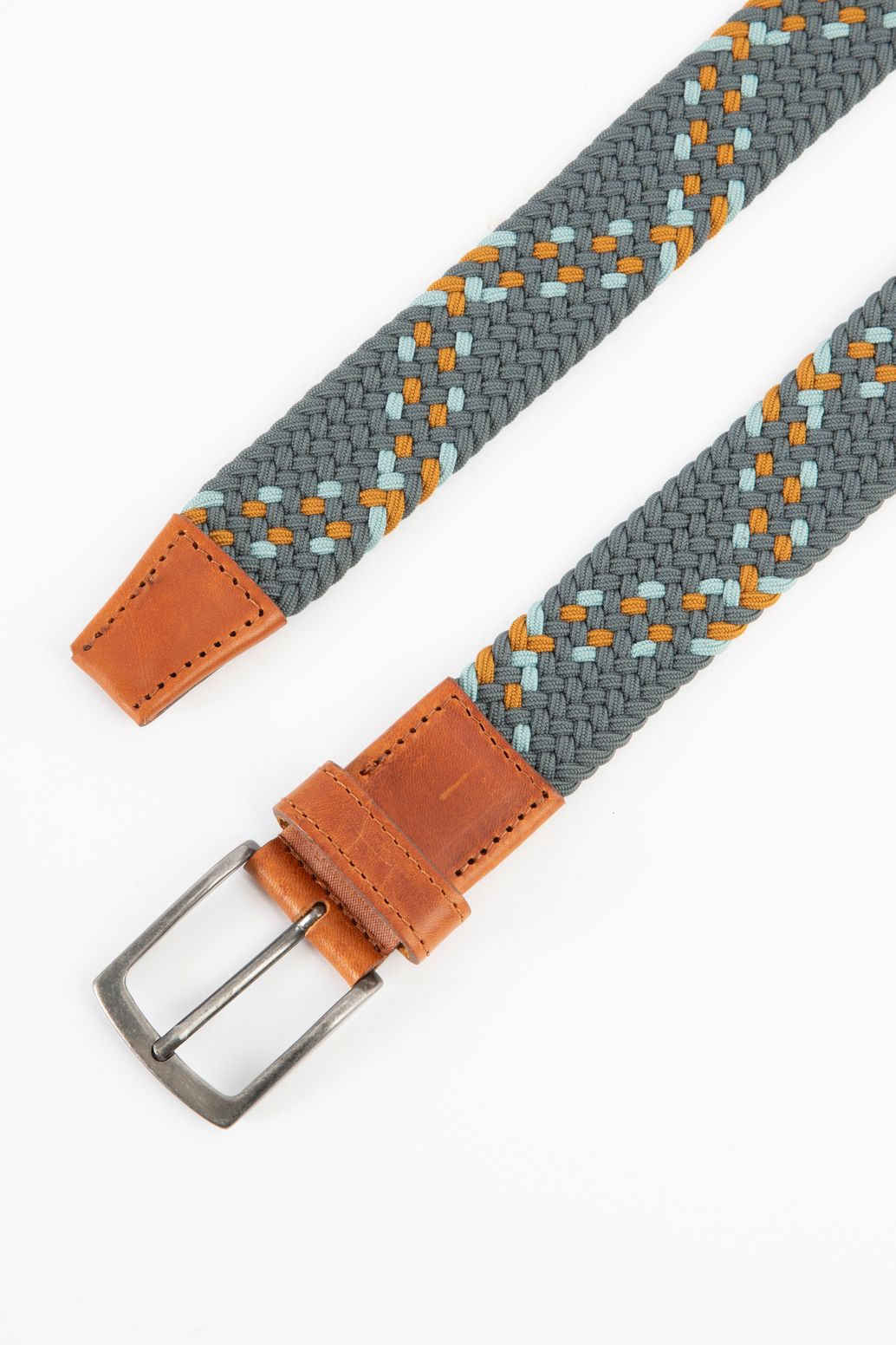 Blauwe gevlochten riem