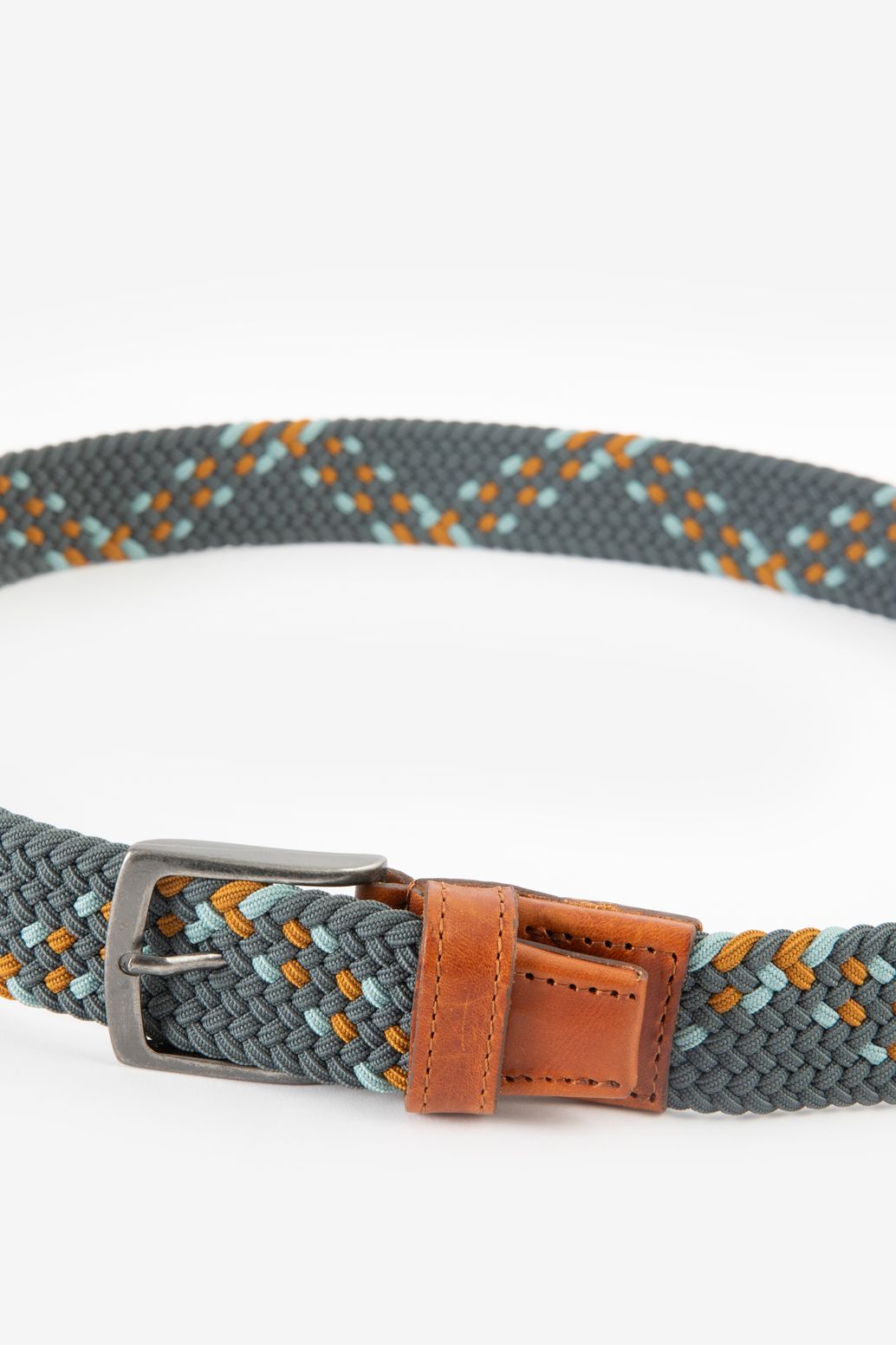 Blauwe gevlochten riem