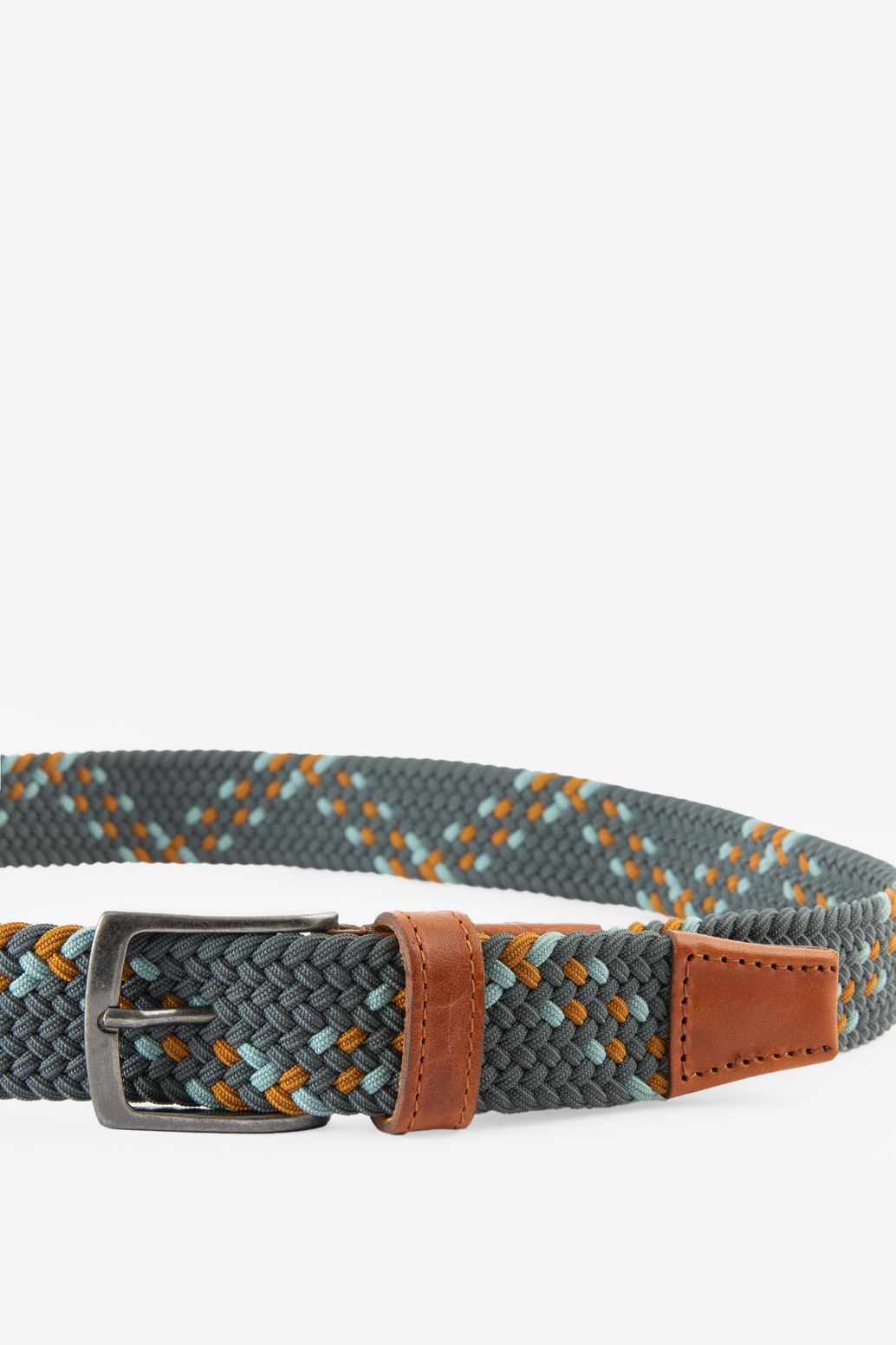 Blauwe gevlochten riem