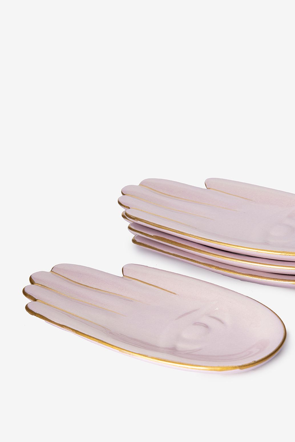 Lichtpaarse gebaksbordjes hand