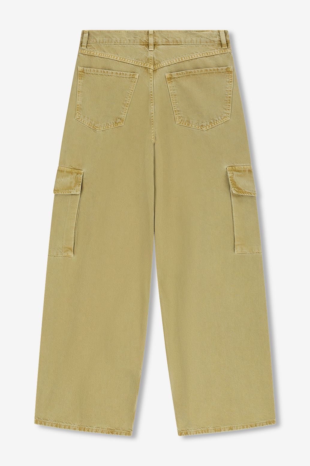 Donkergele high waist cargo broek