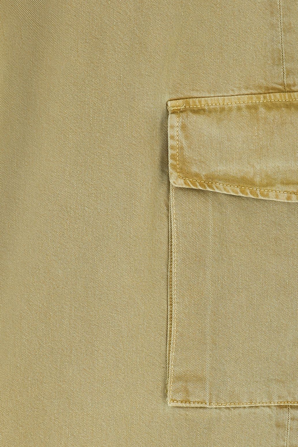 Donkergele high waist cargo broek