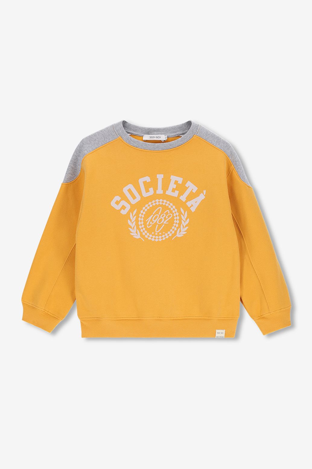 Colorblocking-Sweater mit Artwork - gelb