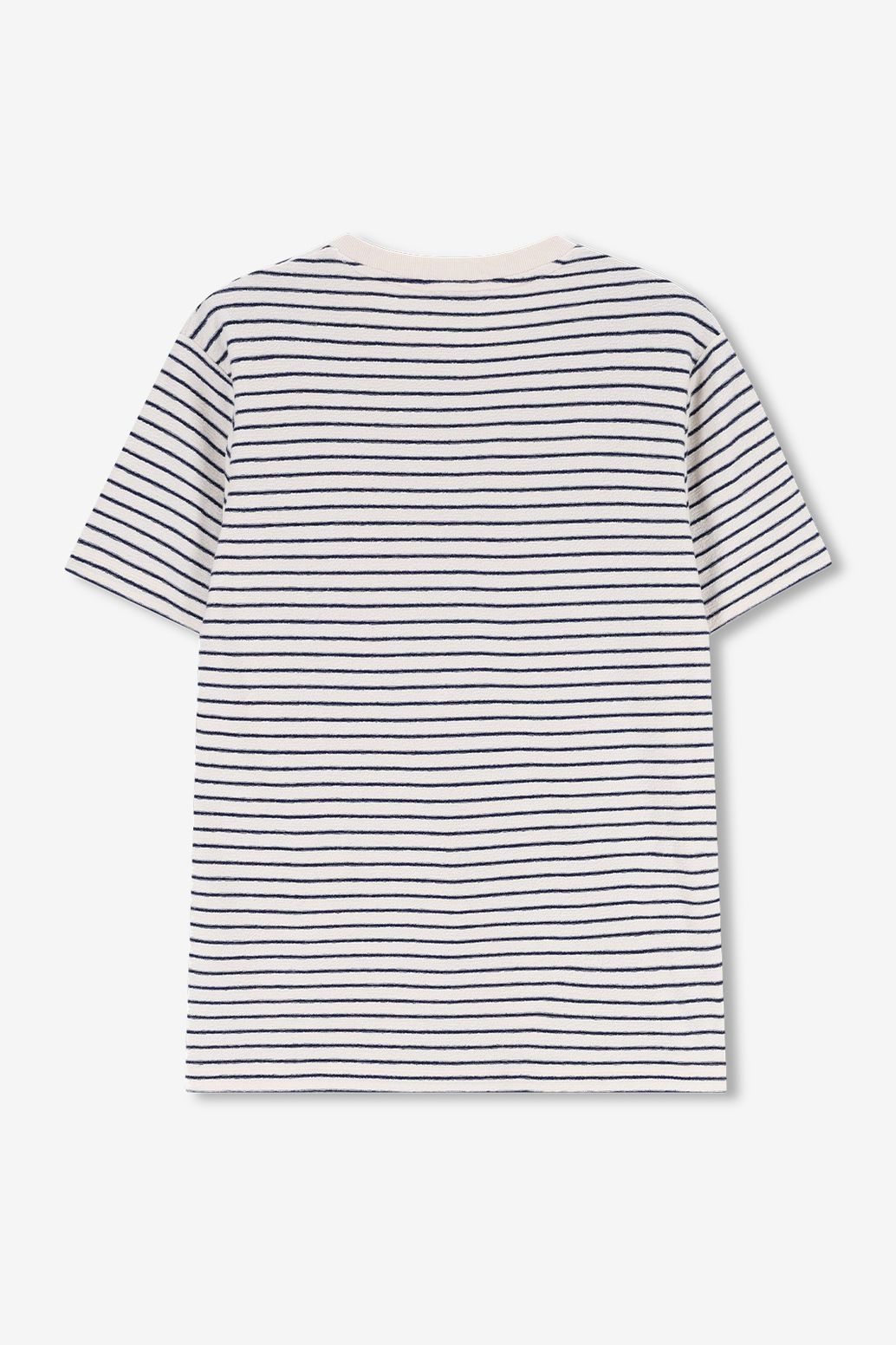 Wit T-shirt met donkerblauwe strepen