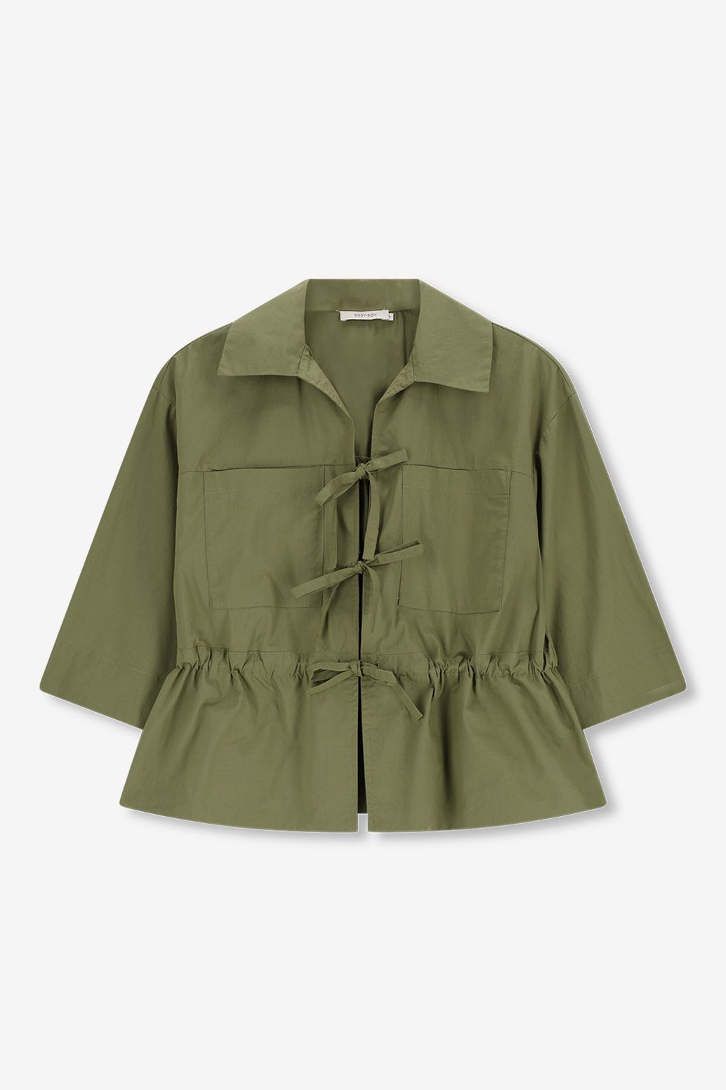 Blouse avec liens à nouer - vert