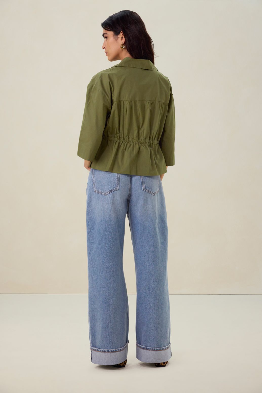 Blouse avec liens à nouer - vert