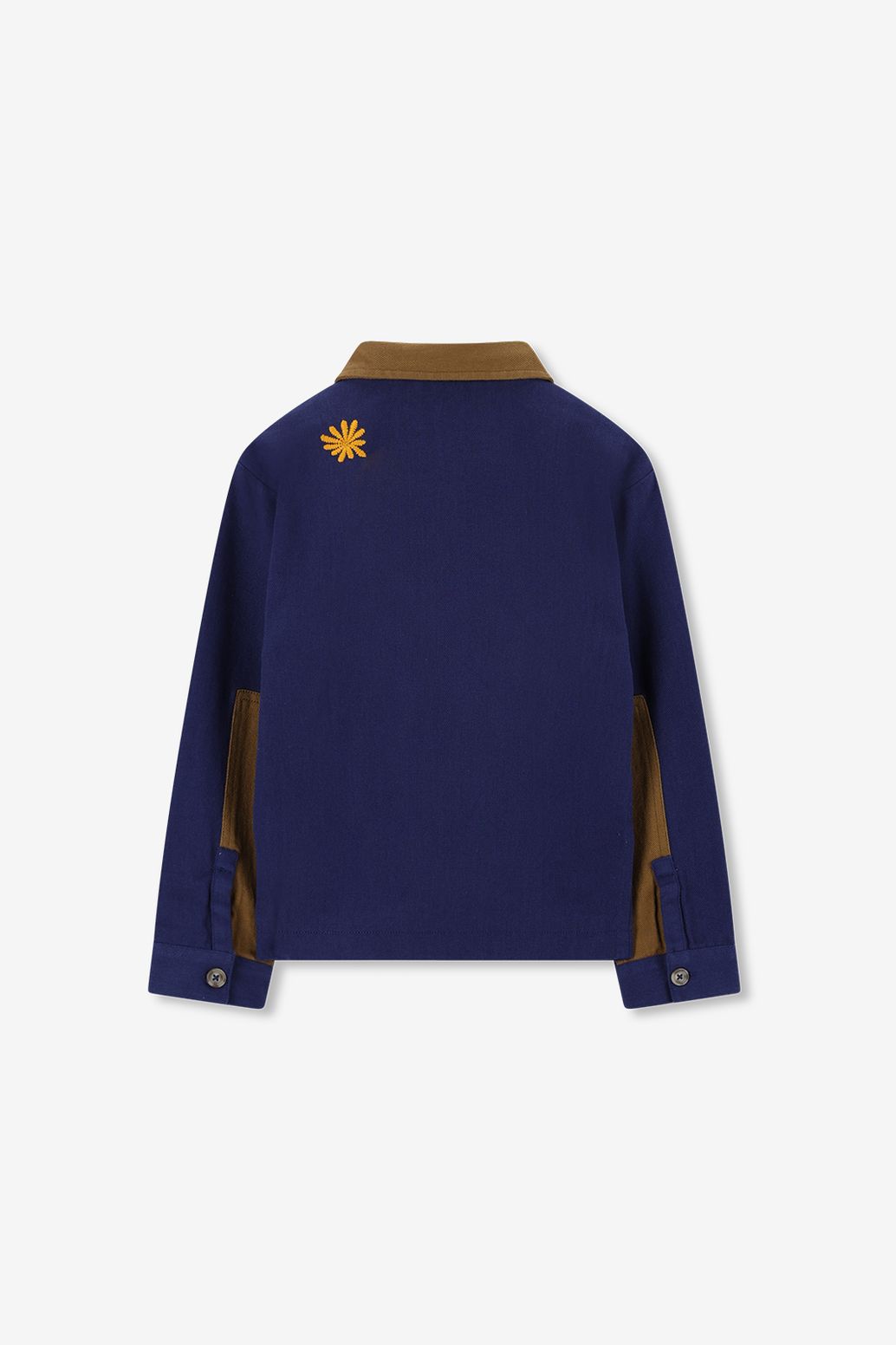 Donkerblauwe colourblock jack met embroidery