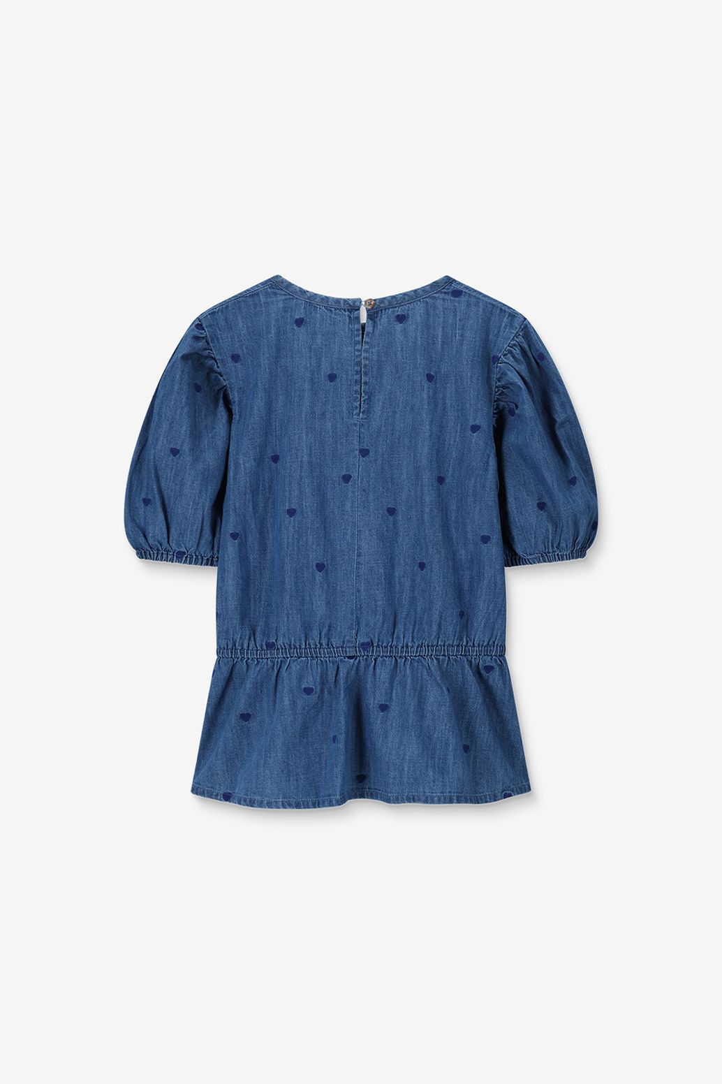 Blauwe denim top met embroidery