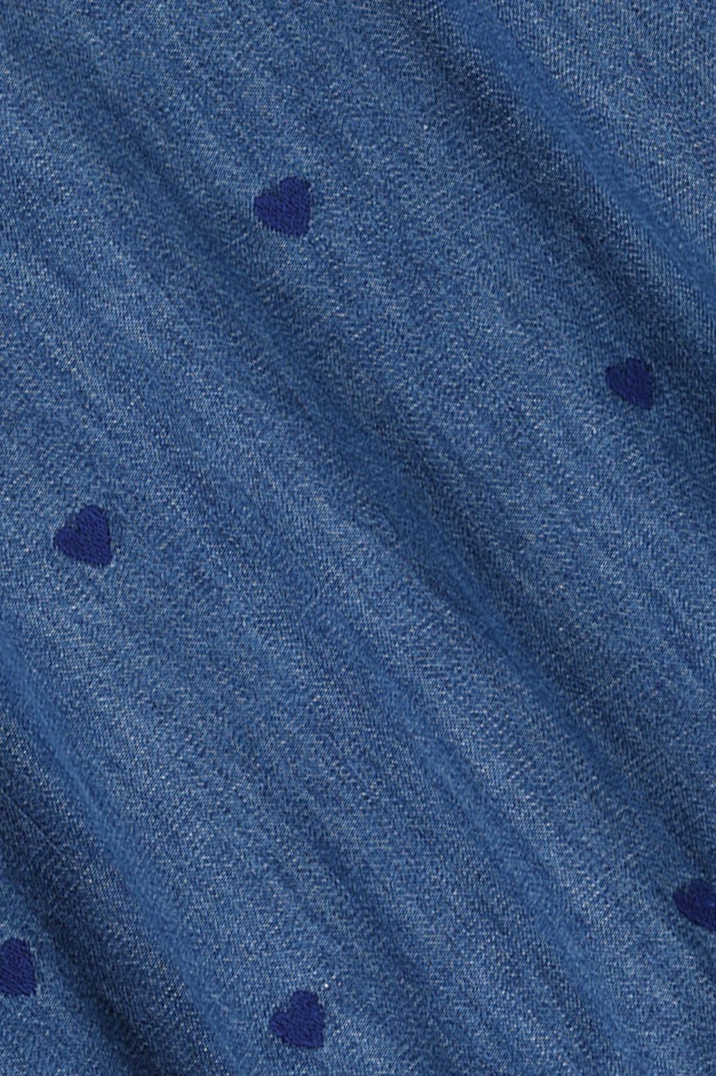 Blauwe denim top met embroidery