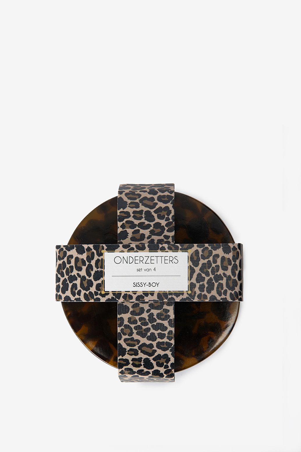 Bruine onderzetters met leopard print