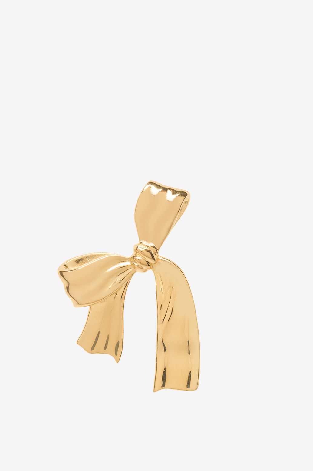 Anna+Nina goudkleurige single big bow stud oorbel