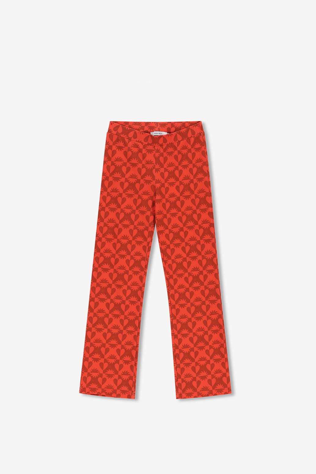 Gerade Leggings mit Print - rot