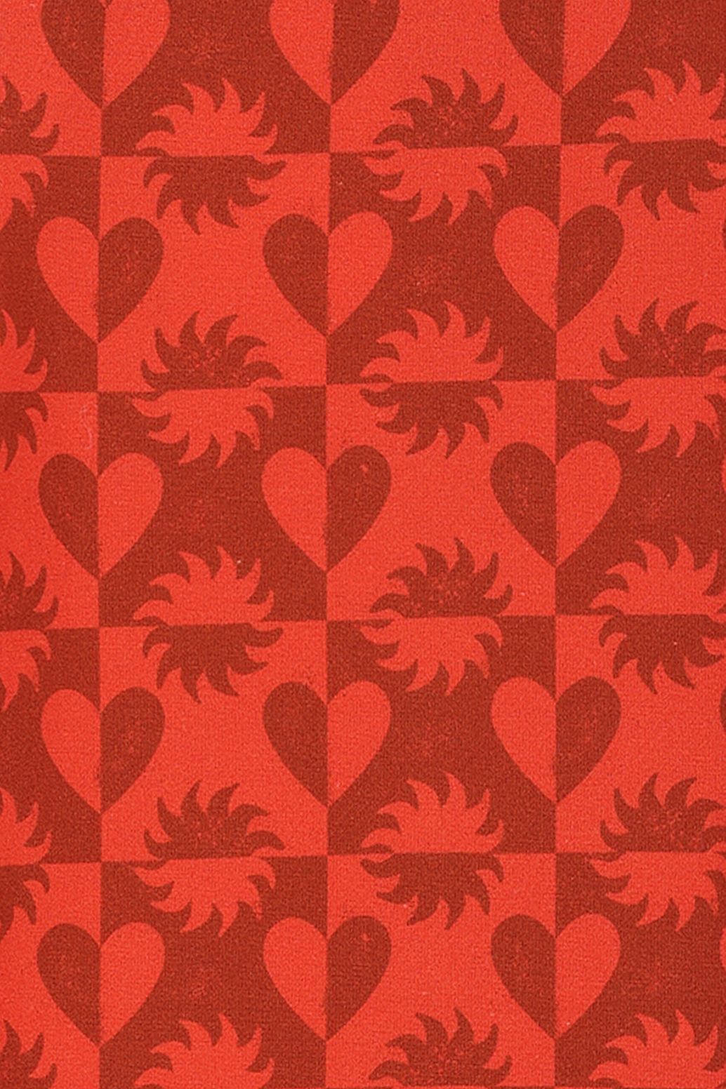 Gerade Leggings mit Print - rot