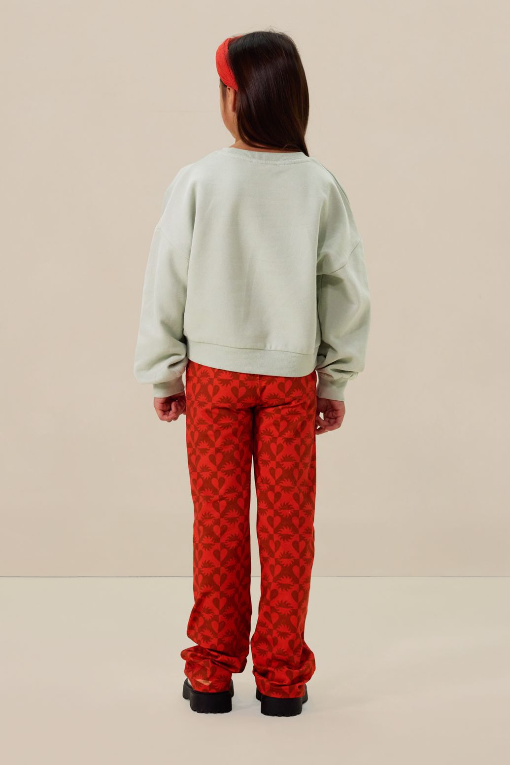 Gerade Leggings mit Print - rot