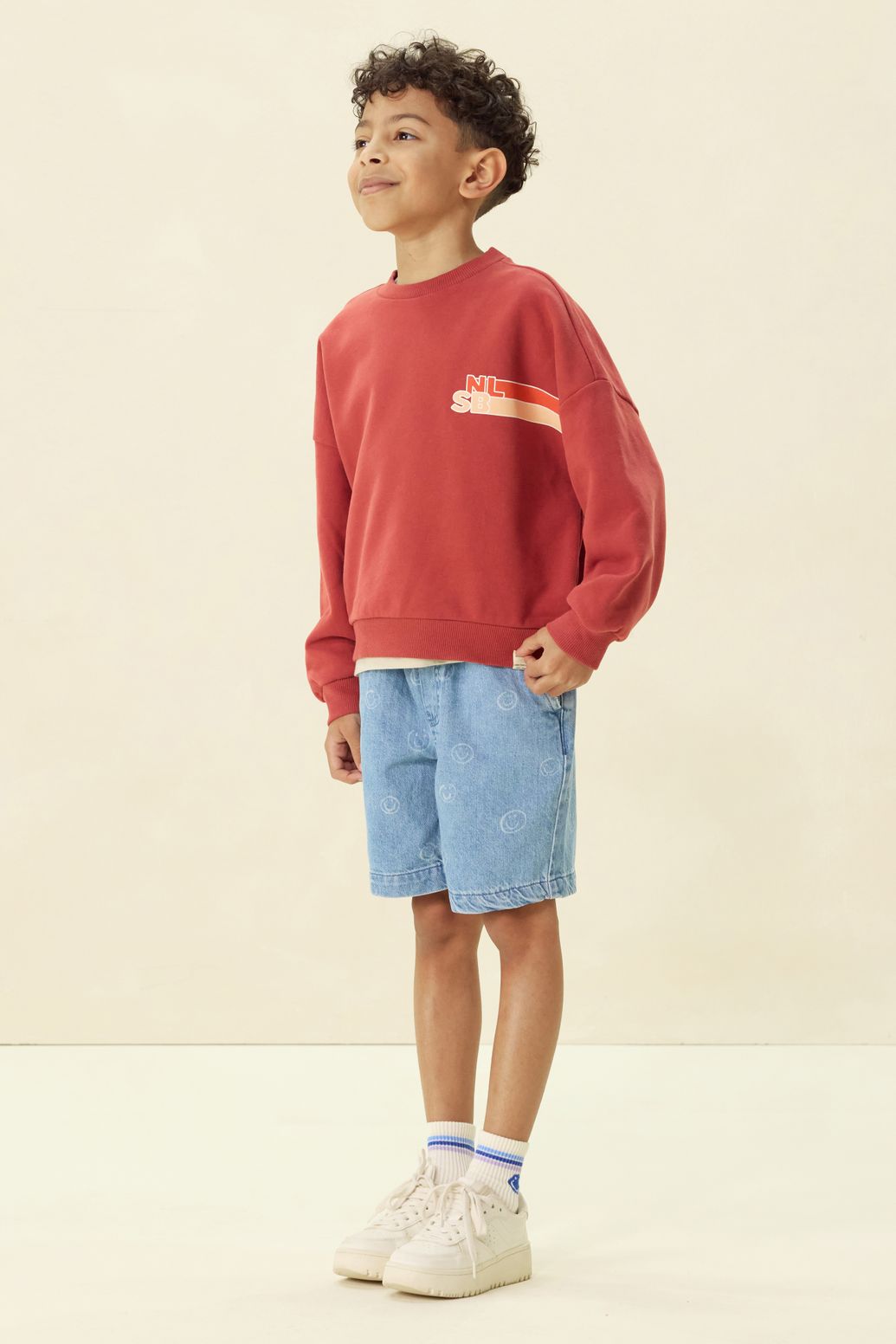 Sweat avec illustration - rouge foncé