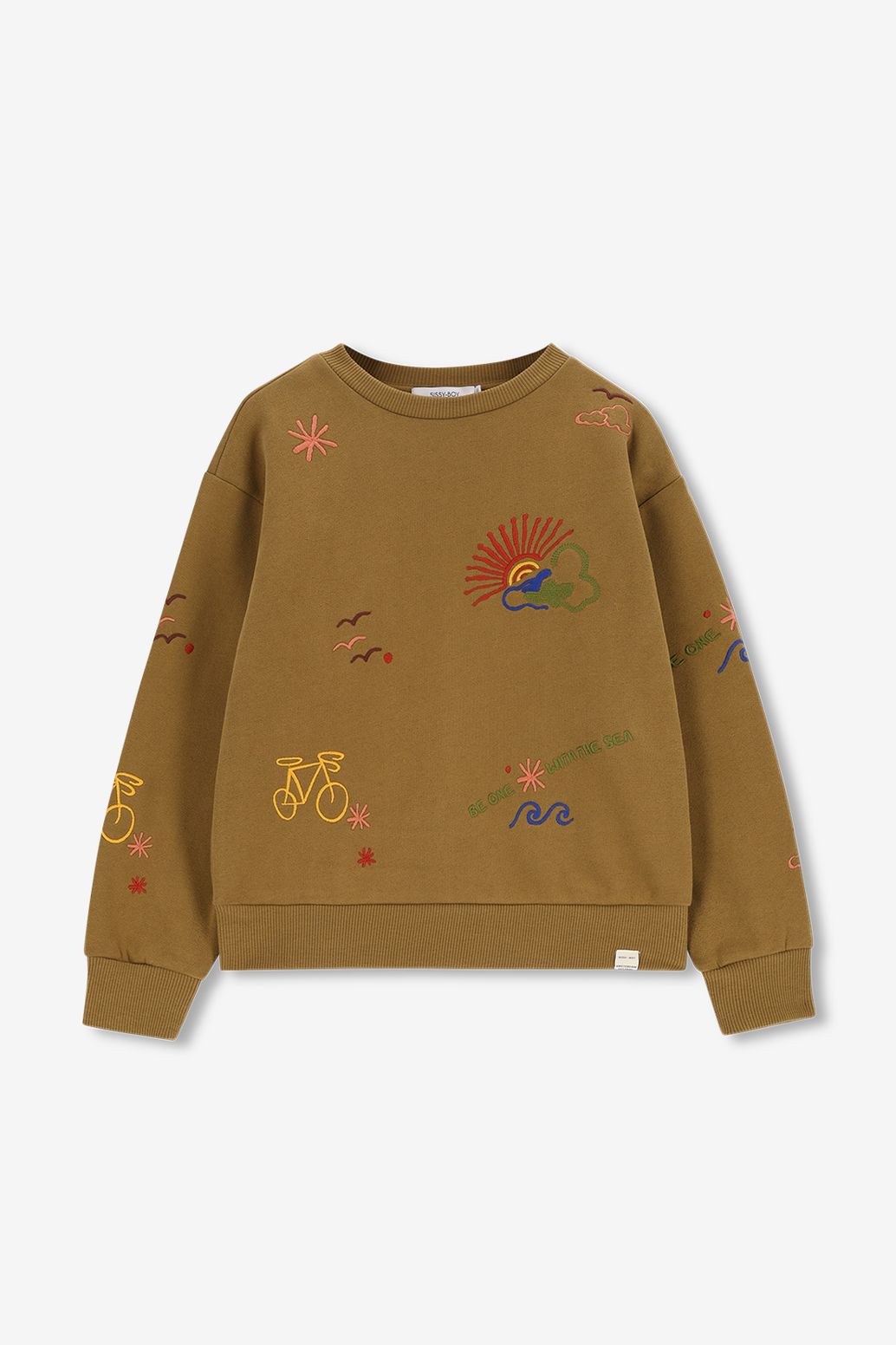 Sweat avec broderies - vert foncé